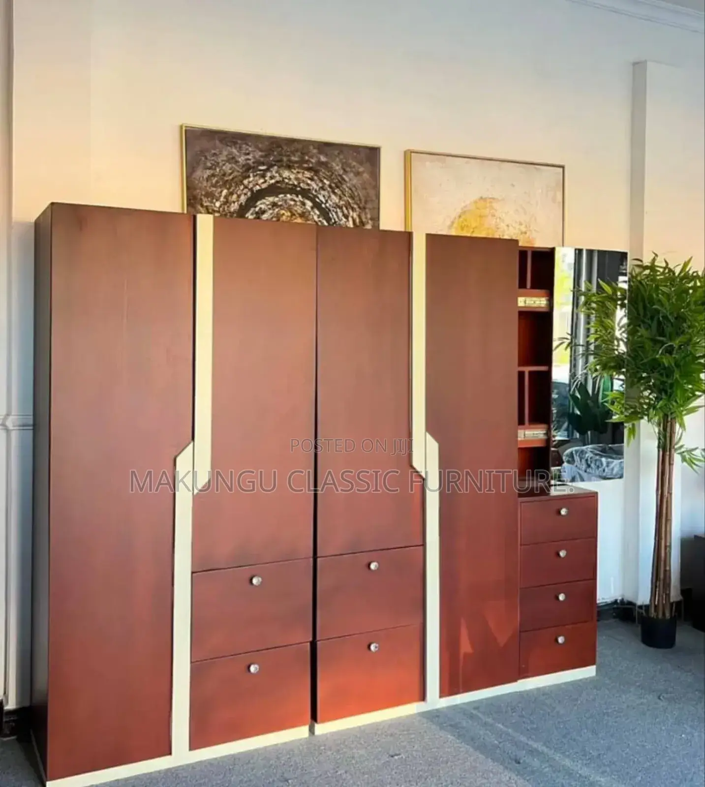 5 Doors Wardrobe Color Brown