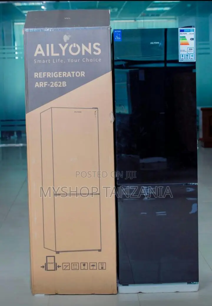 Ailyons Refrigerator Combi With Black Glass Non Frost 263l New