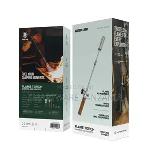 Green Lion Flame Torch Camping Gas Lighter - Silver