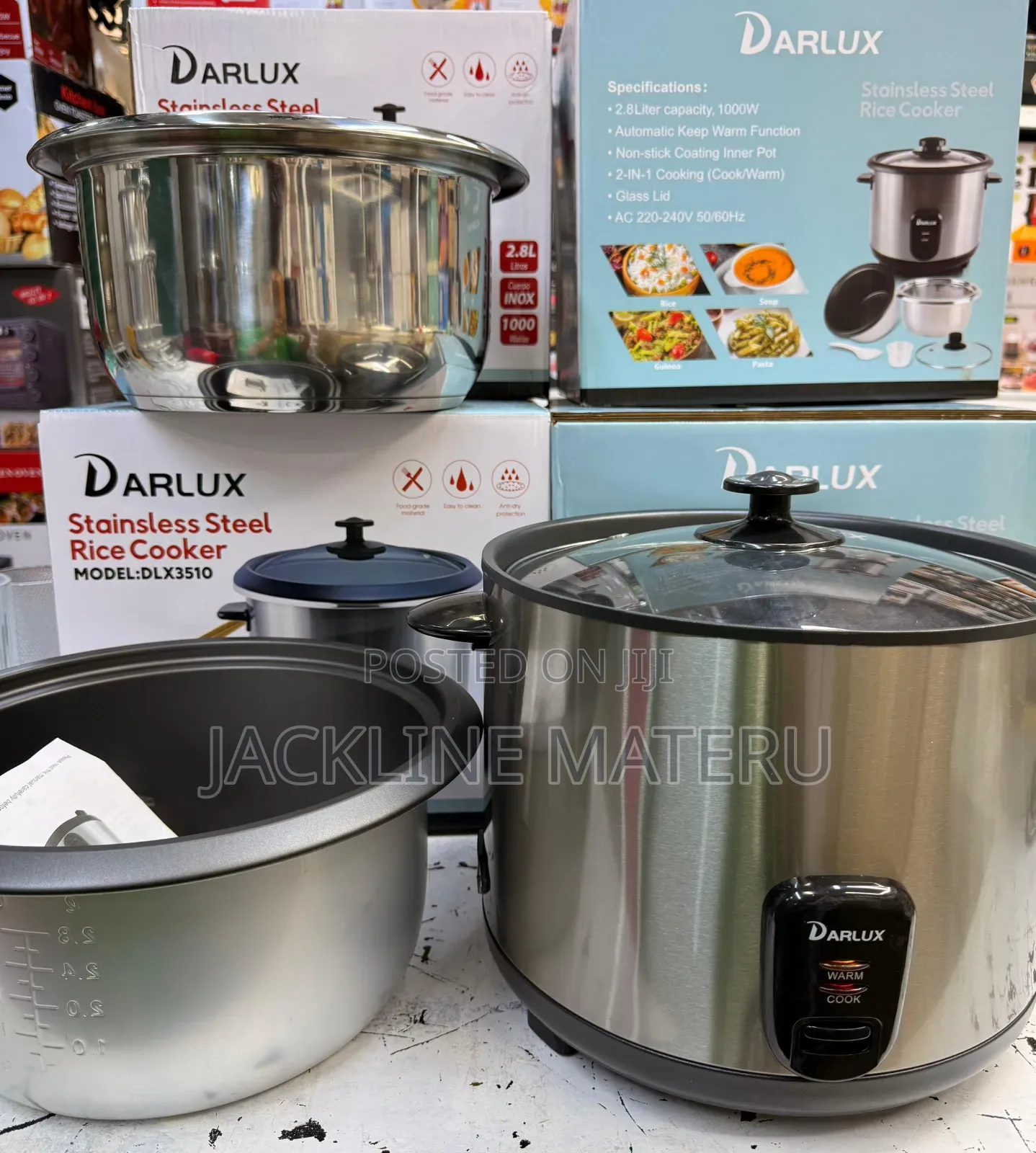 Rice Cooker With 2 Pot 3kg Stainless Steel