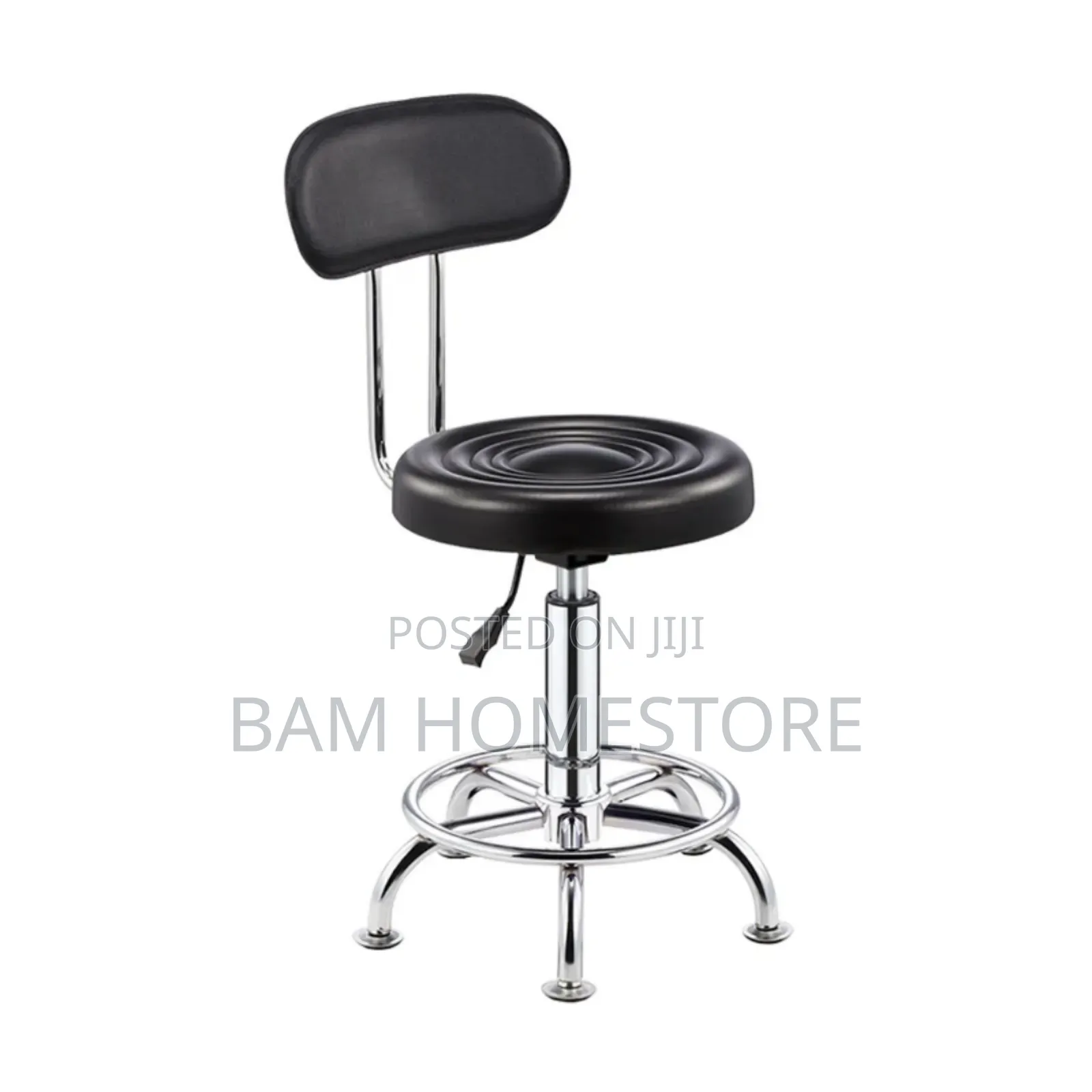 Adjust Height Swivel Stool With Backrest