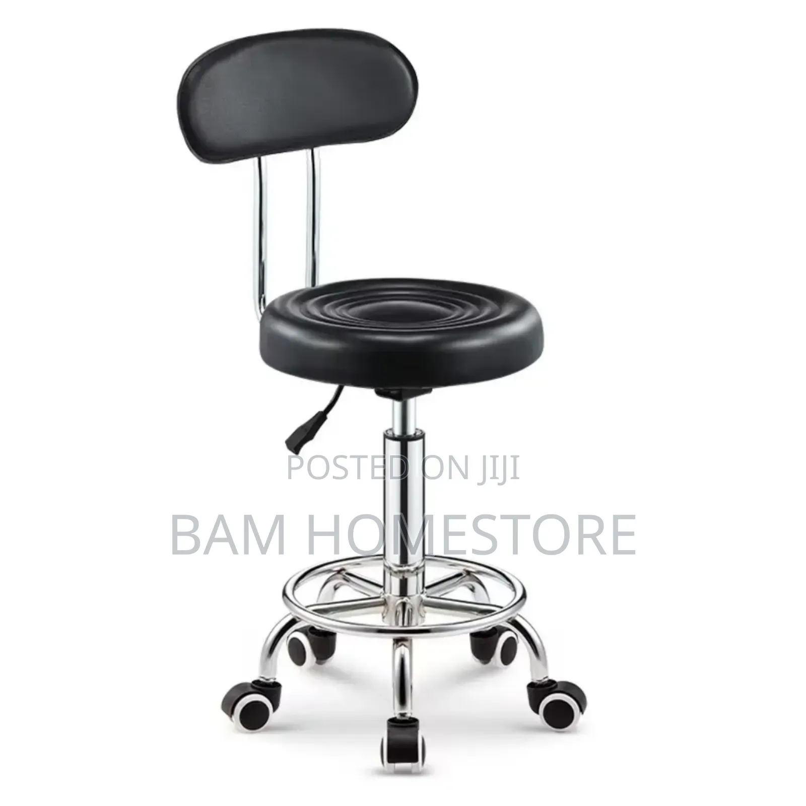 Adjust Height Swivel Stool With Backrest