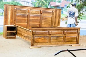 Kitanda Mbao Ngumu Futi 6.5x7 Na Bed Side 2