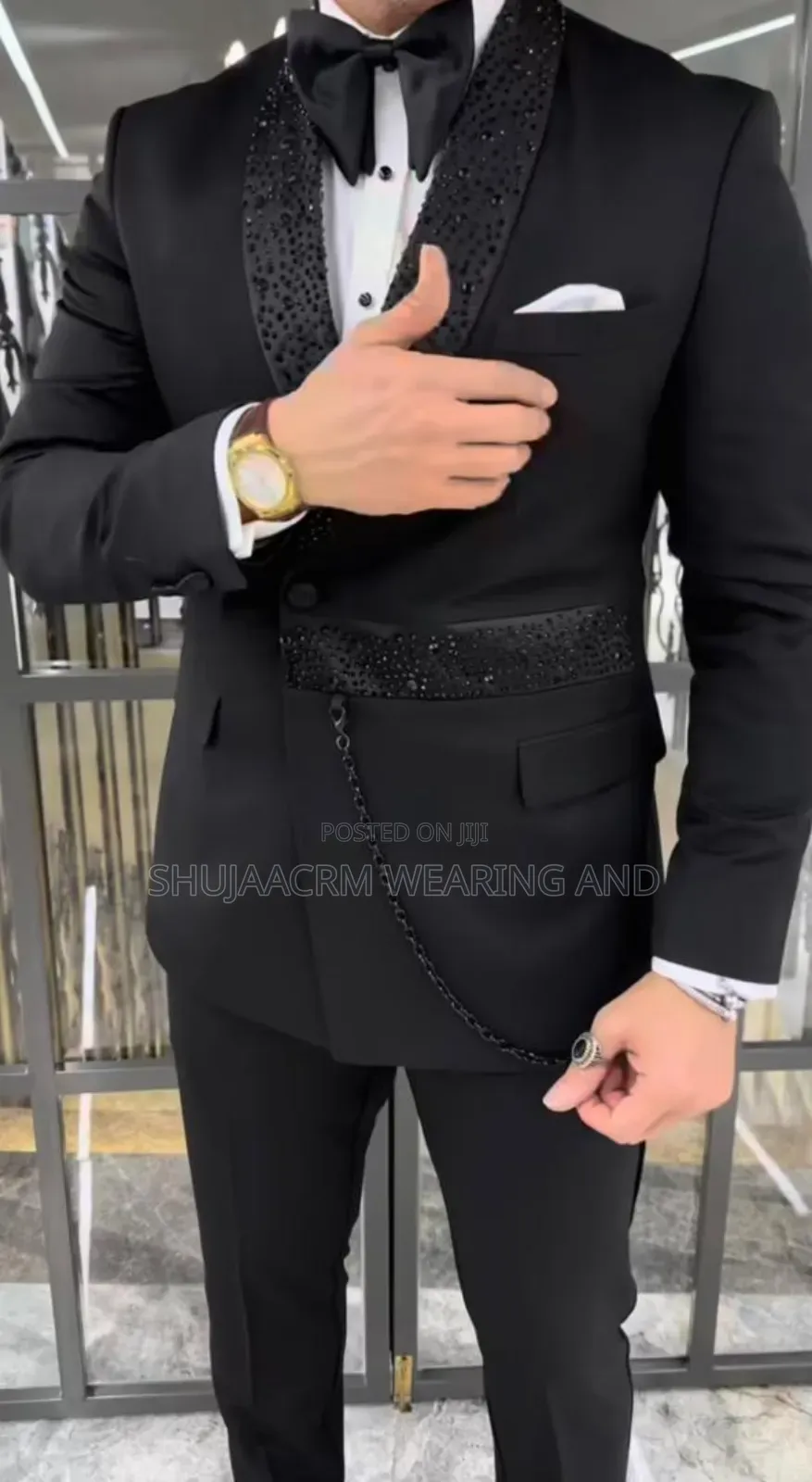 Black Dotted Slander Suit