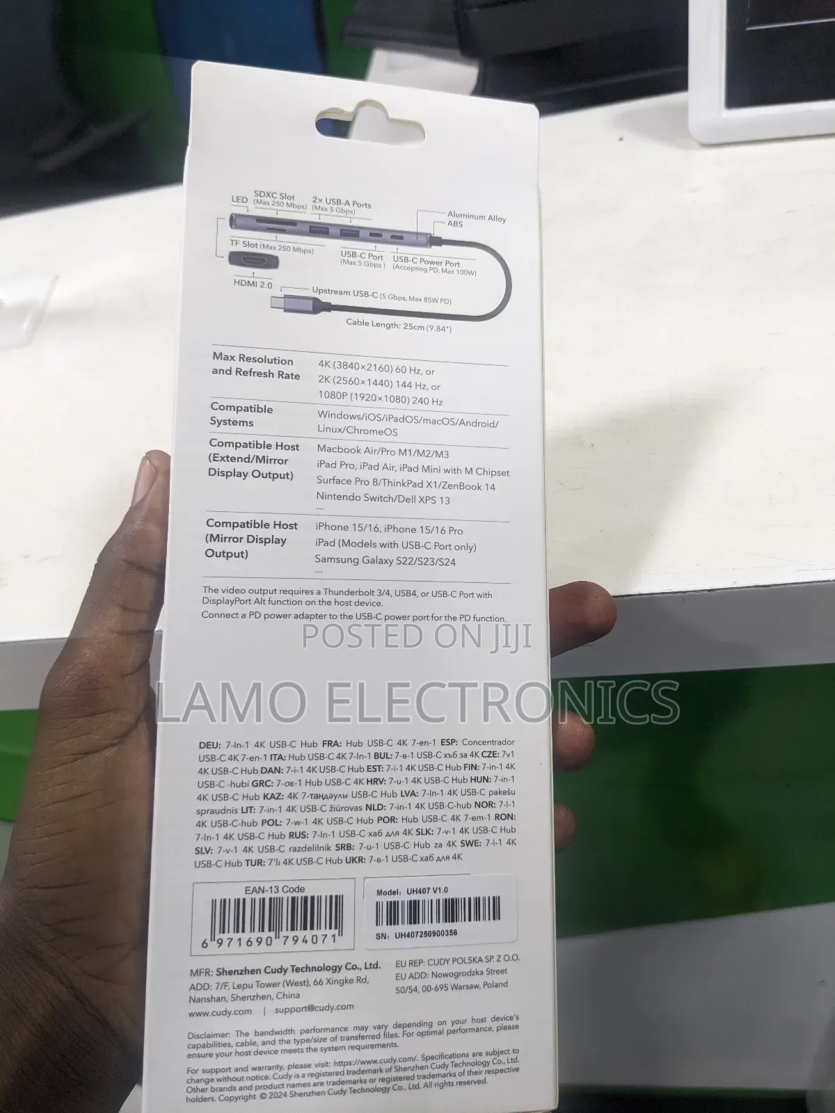 Cudy Uh407 7 in 1 Usb-C Hub