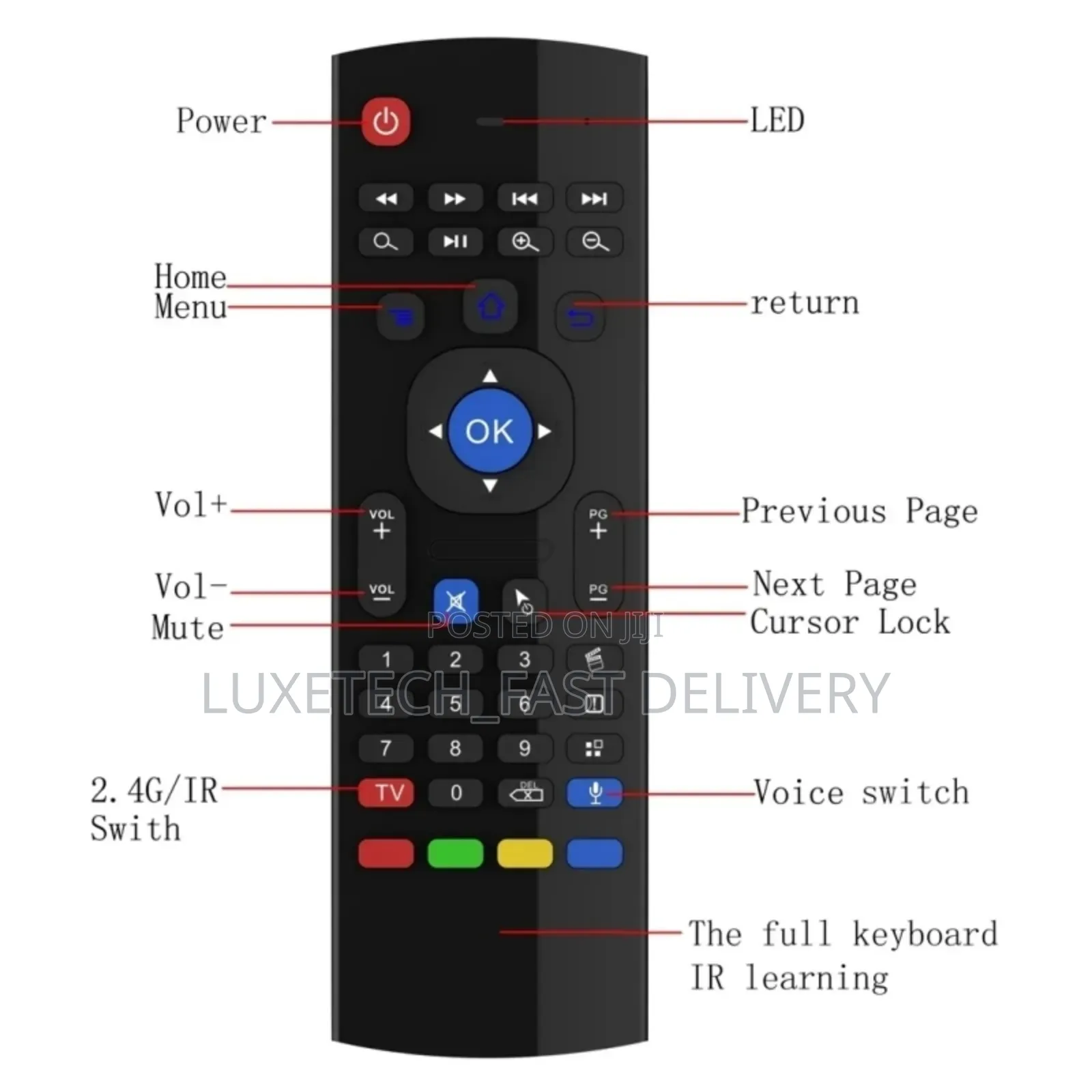 3 in 1 Universal Remote for Android Tv Boxes, Smart Tvs, and Laptops