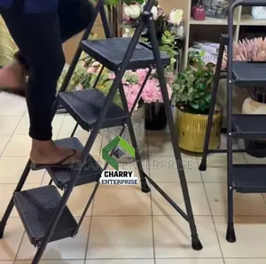 Securable Ladder Ngazi Black 4 Steps for Home, Shop and Office Use