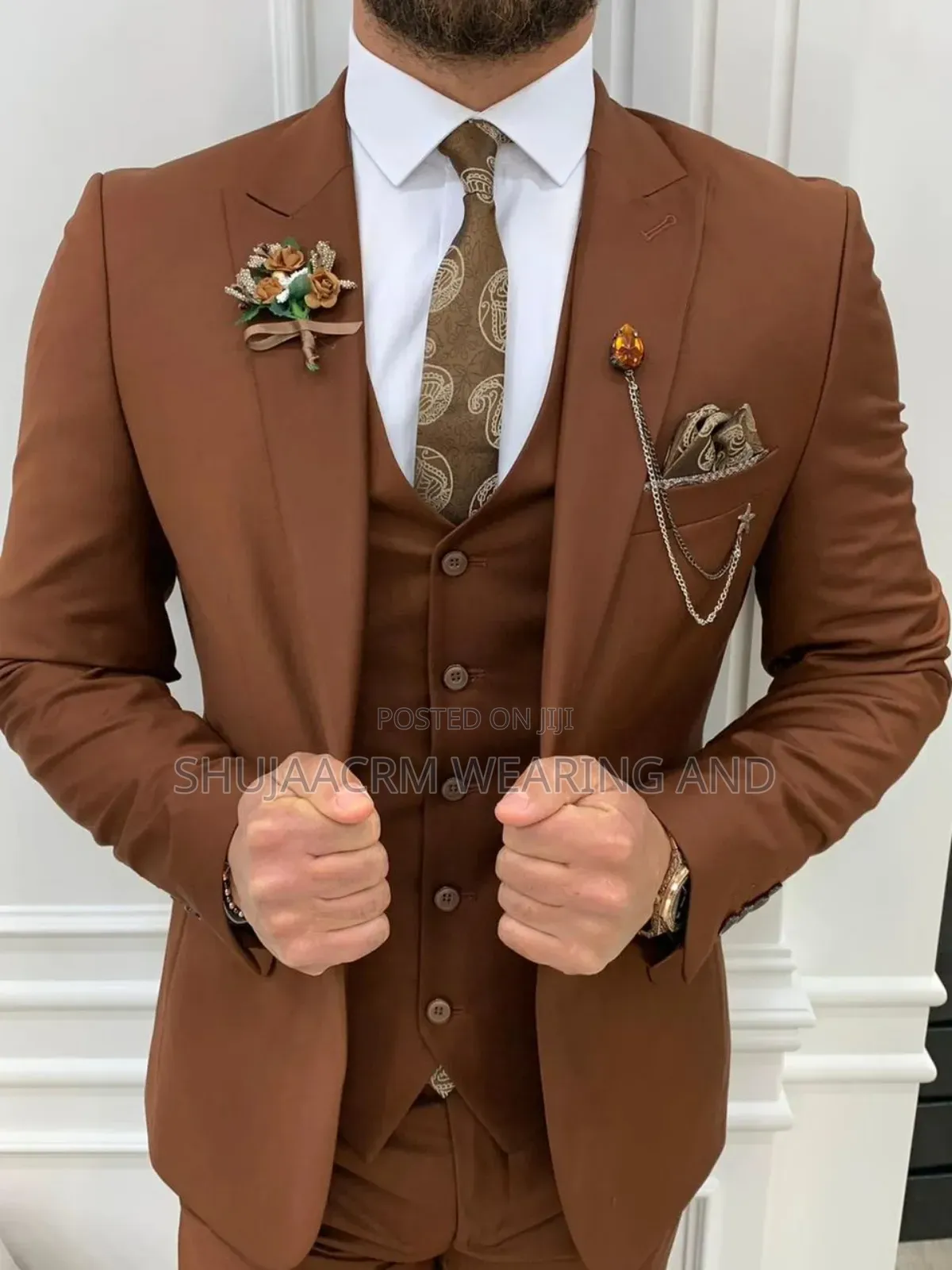 Brown Luxury Double Breasted Suit