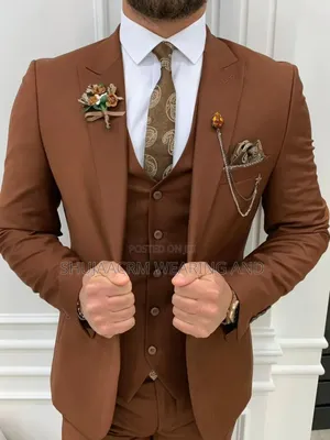 Brown Luxury Double Breasted Suit