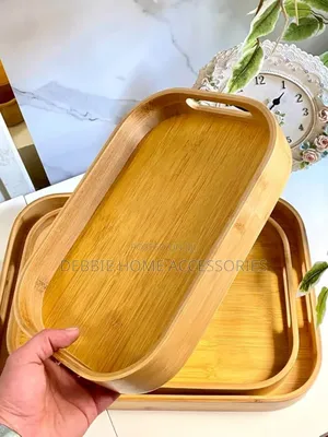 3-Piece Bamboo Serving Tray Set.
