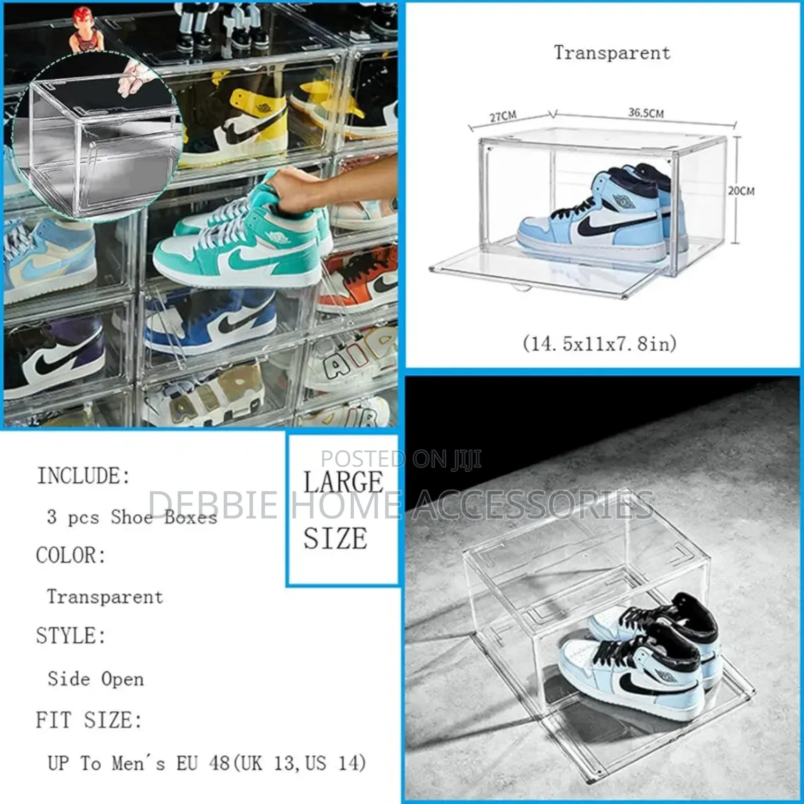 Stackable Shoe Storage Boxes -1set( 3pcs)