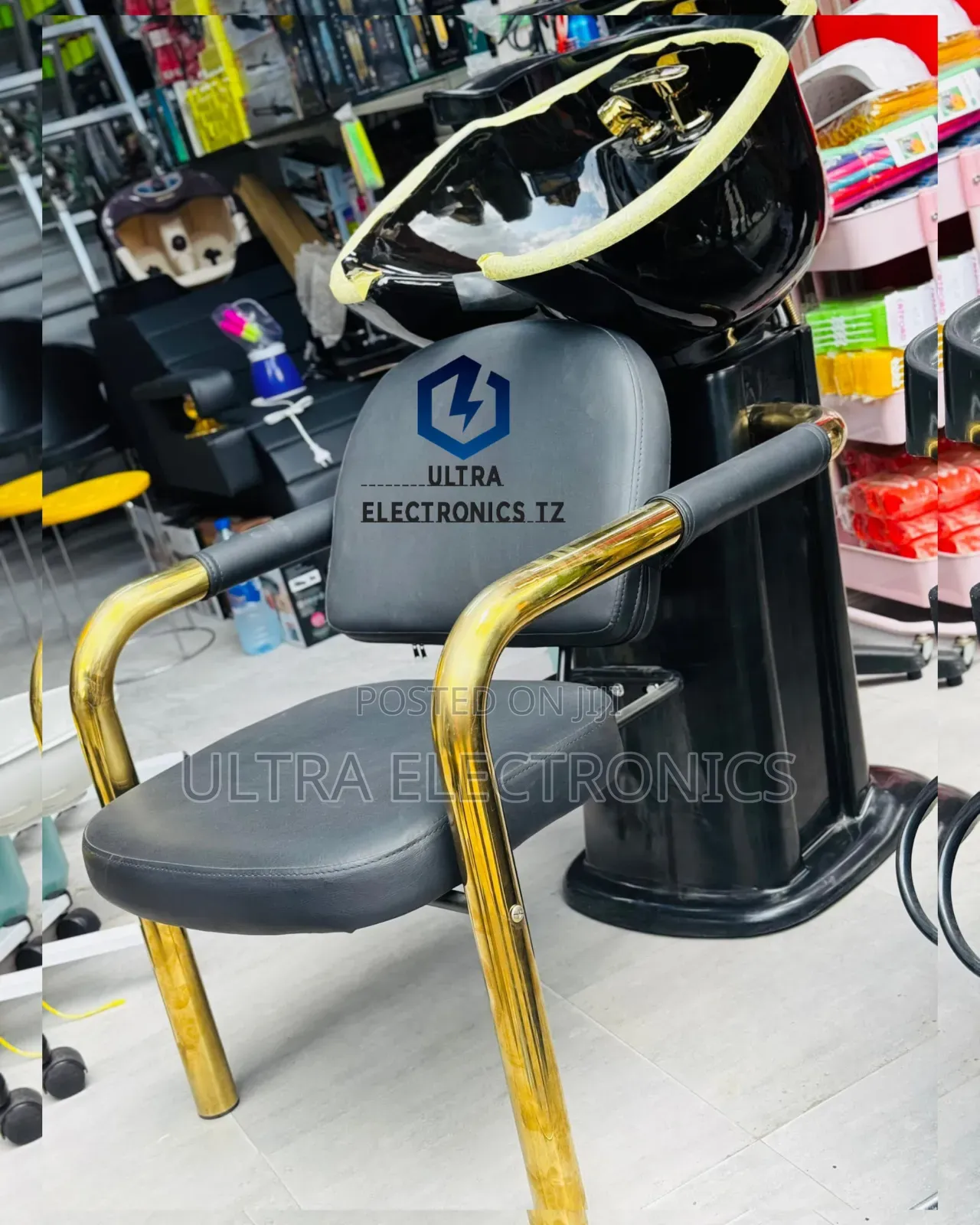 Classic Relaxing Salon Full Set Washing Chair and Ceramic Sink
