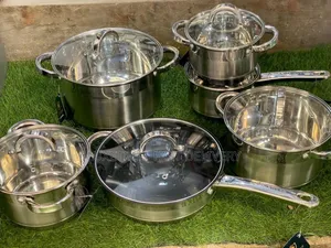 Sufuria 5 Stainless Steel + 1 Frying Pan - (Induction, Electric, Gas)