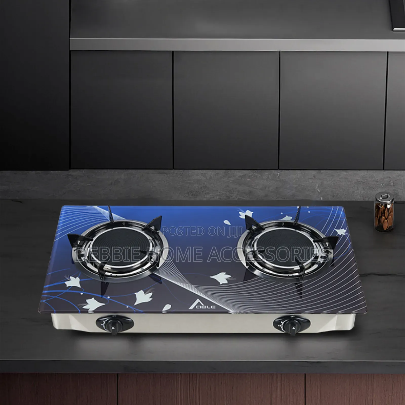 Two-Burner Gas Cooker With a Glass Top