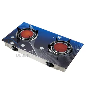 Two-Burner Gas Cooker With a Glass Top