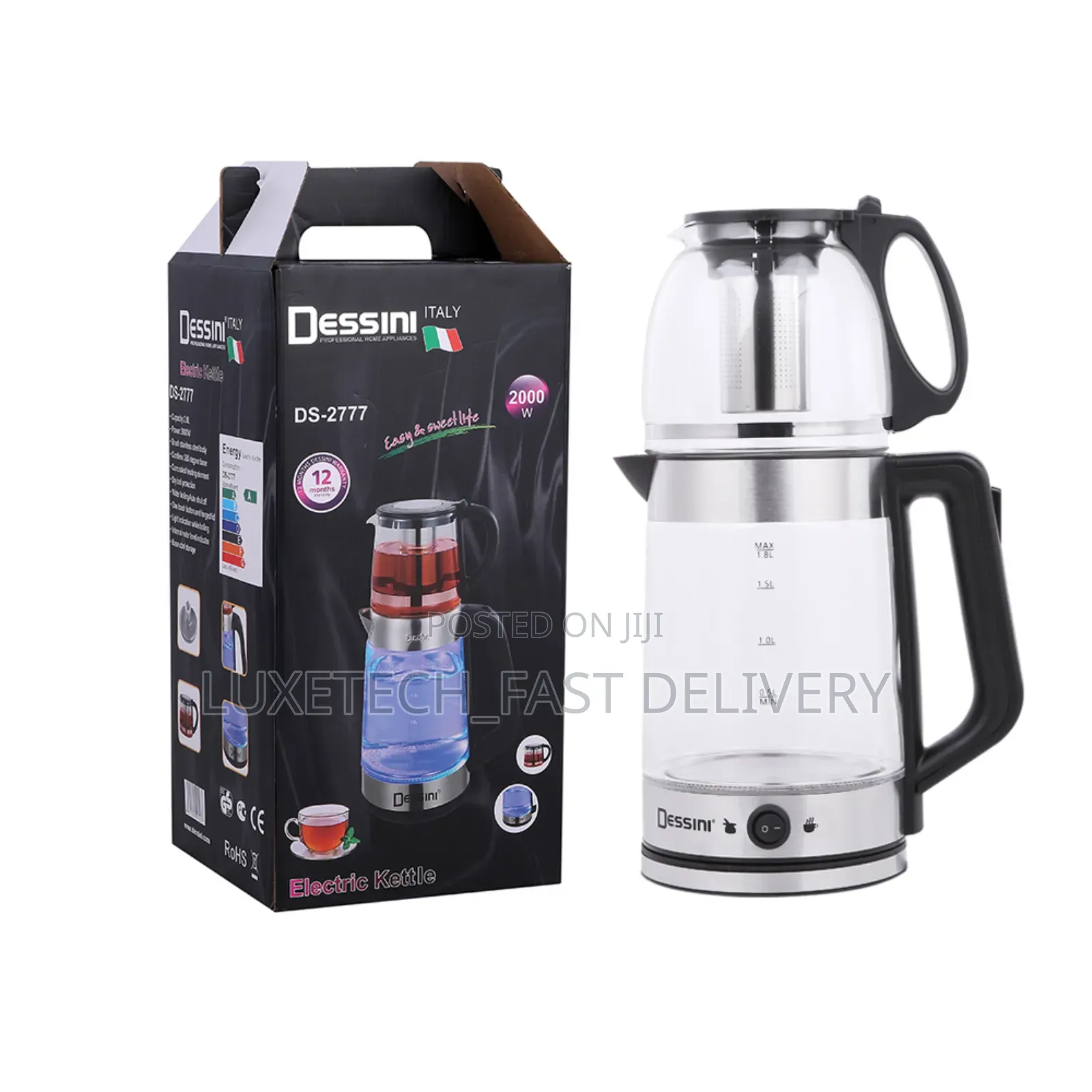 Dessini Electric Kettle 2-in-1 With Tea Maker