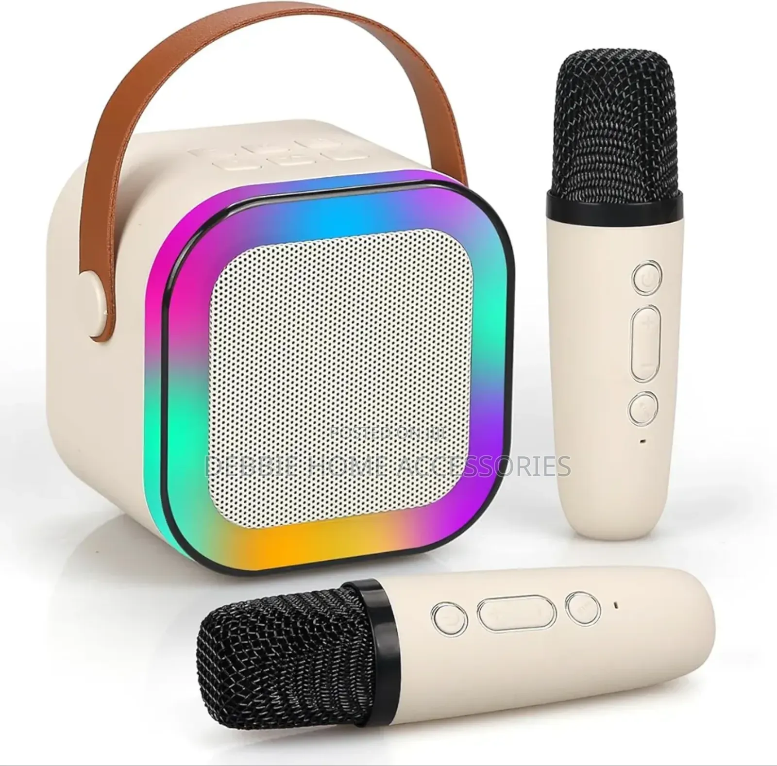 Portable Karaoke Machine With Two Wireless Microphones.