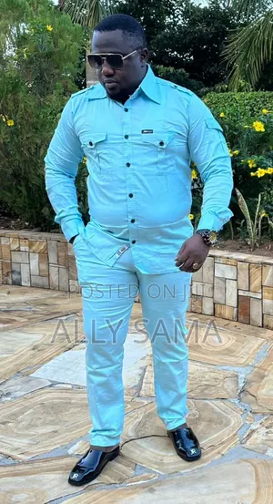 Mens Dress Full Plain Shirt Doable Pocket