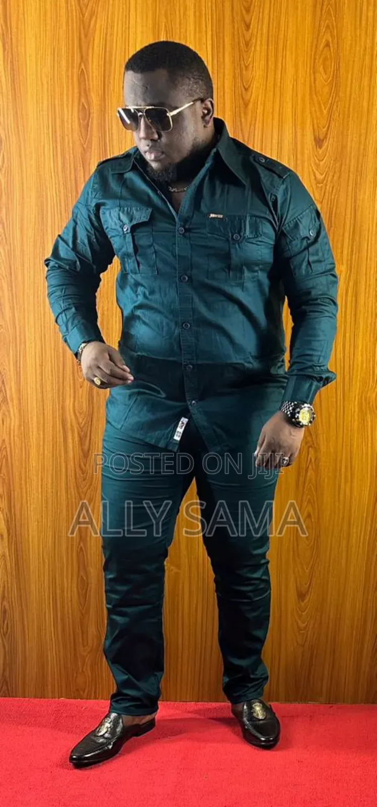 Mens Dress Full Plain Shirt Doable Pocket