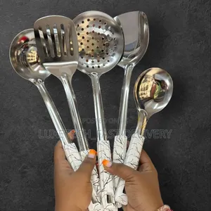 Stainless Steel Cooking Utensils (Ladle,Slotted Spatula,Skimmer,Spoon)