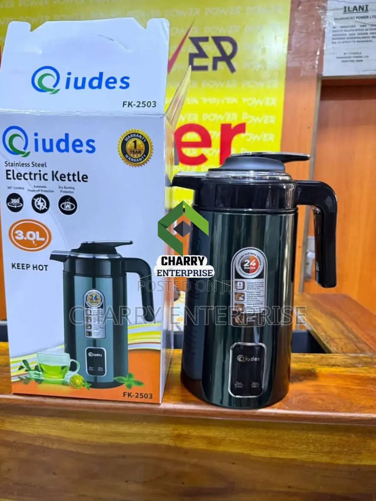 Qiudes Stainless Steel Electric Kettle With Keep Hot Function 3l