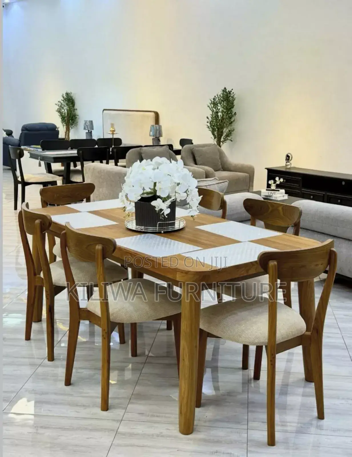 Dinning Table With 6chairs Mninga Wood