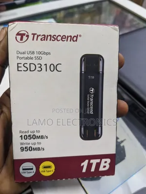 Transcend Esd310c Dual Usb 10gbps 1tb Portable SSD Flash Drive
