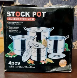 Stainless Steel Stock Pot - 4pcs