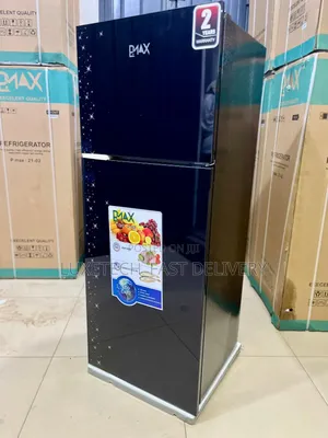 Pmax Refrigerator 212 Liters With Black Glass Doors