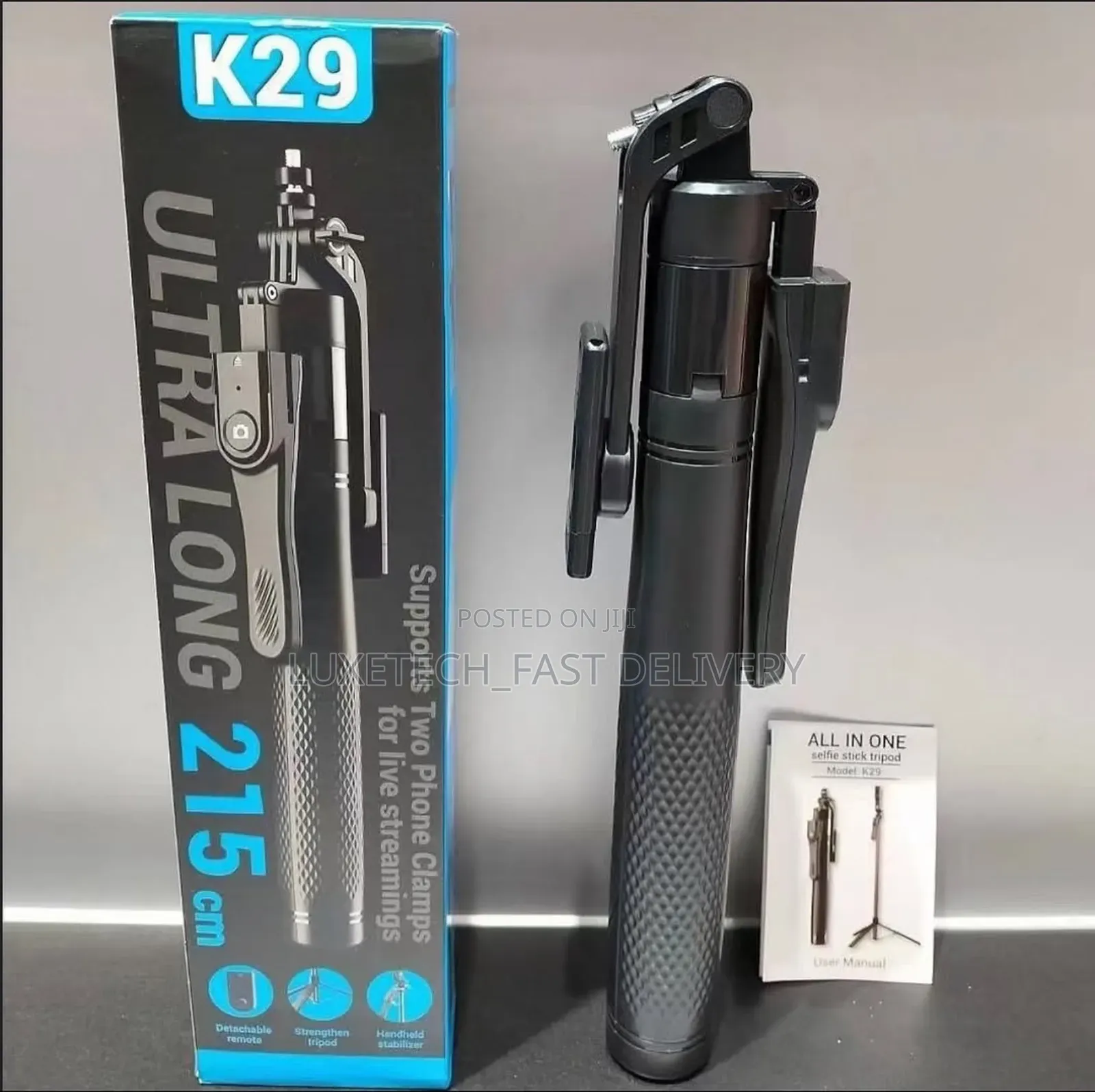  Ultra Long 3-in-1 Selfie Stick Tripod 215cm With Bluetooth Remote