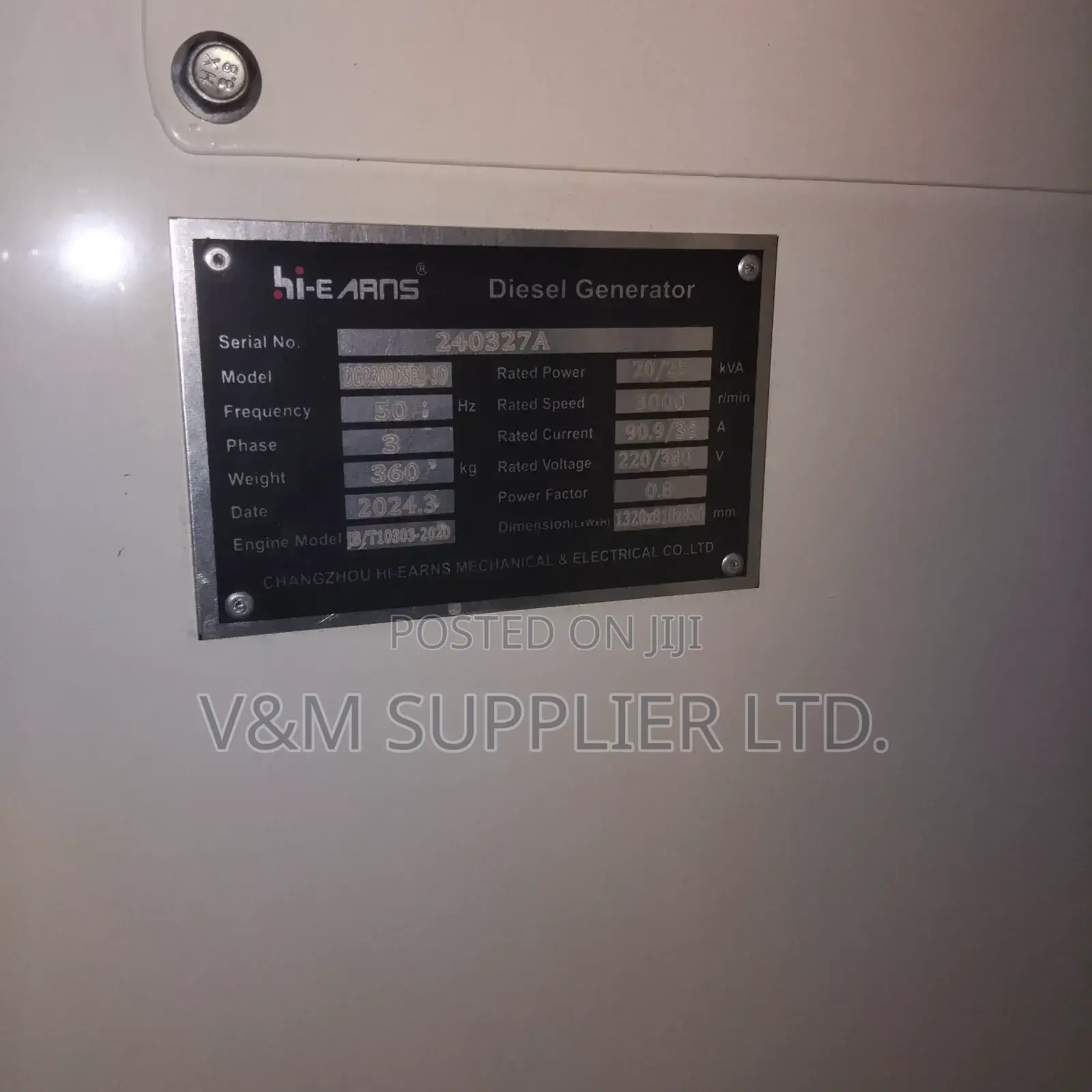Generator 20/25kva