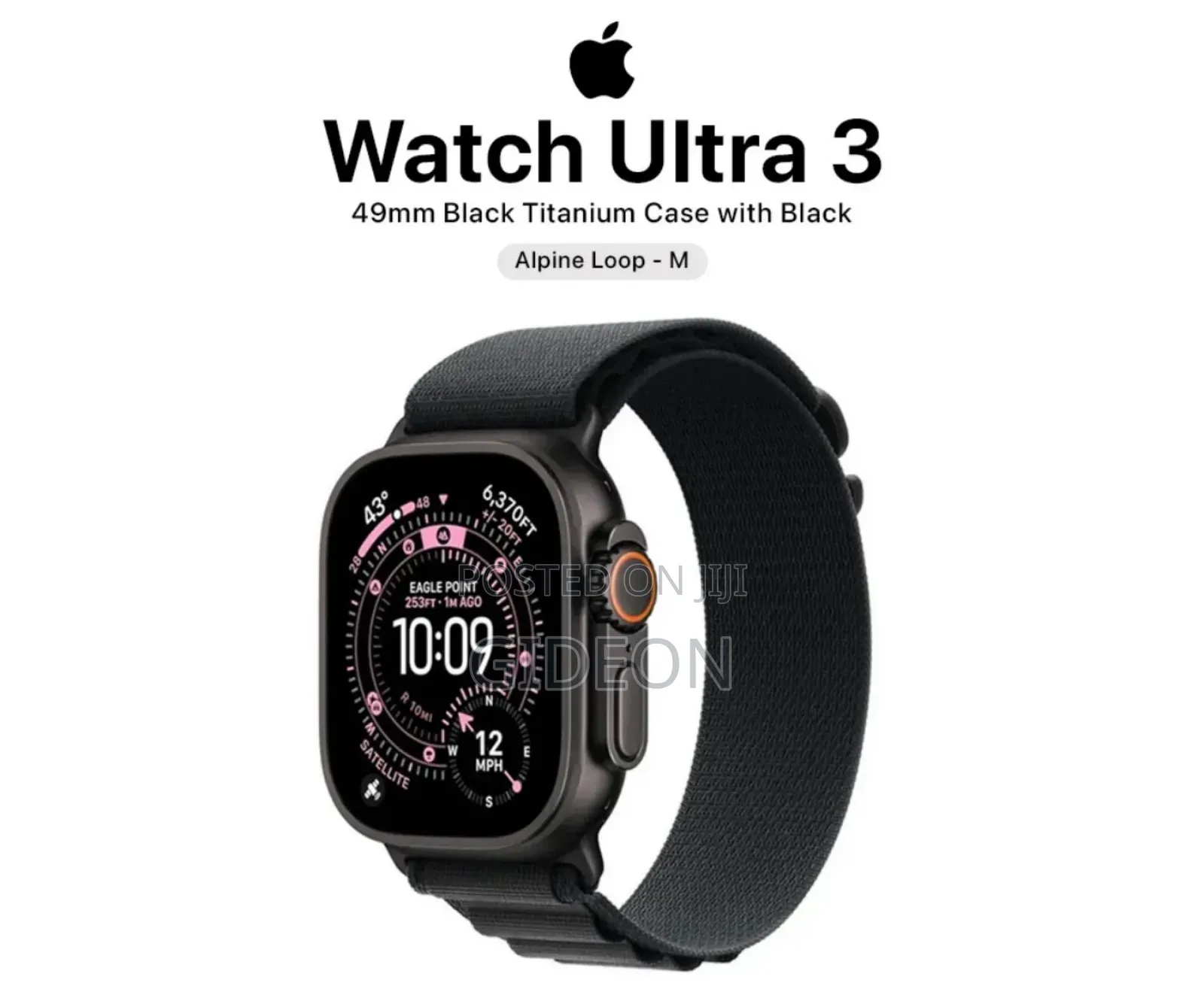 Apple Watch Ultra 3 (49mm) Black Titanium Case With Alpine Loop
