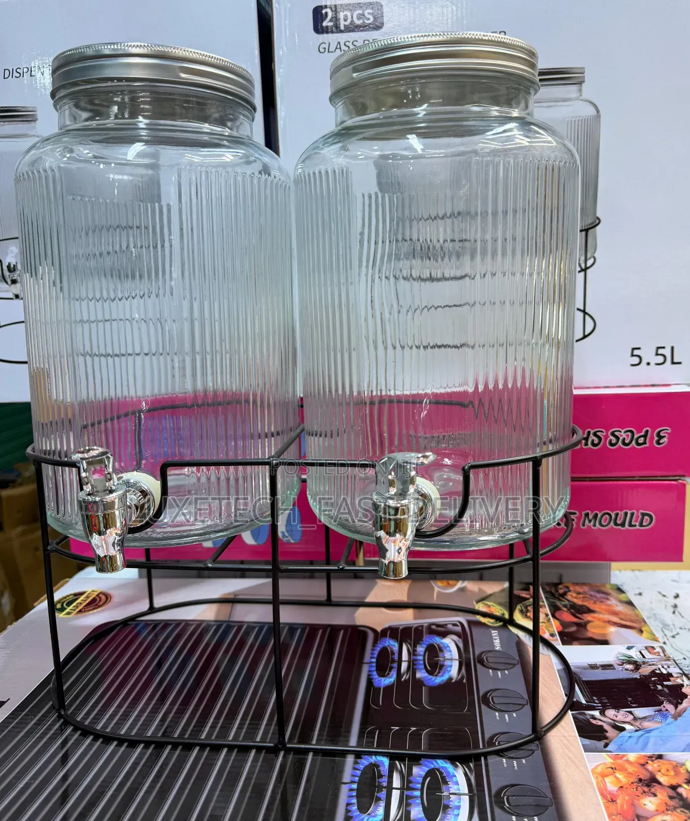 2-in-1 Glass Beverage Dispensers 5.5 Liters (Decanter)