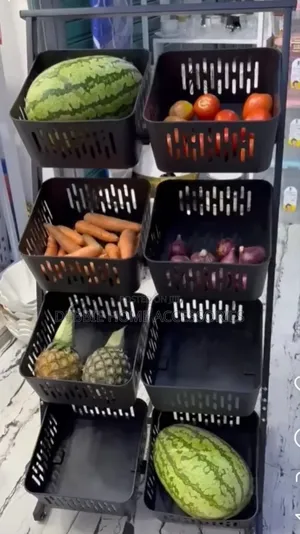 Movable Storage Rack With Detachable Baskets-4tier Double