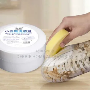 White Shoe Cleaning Cream With Sponge