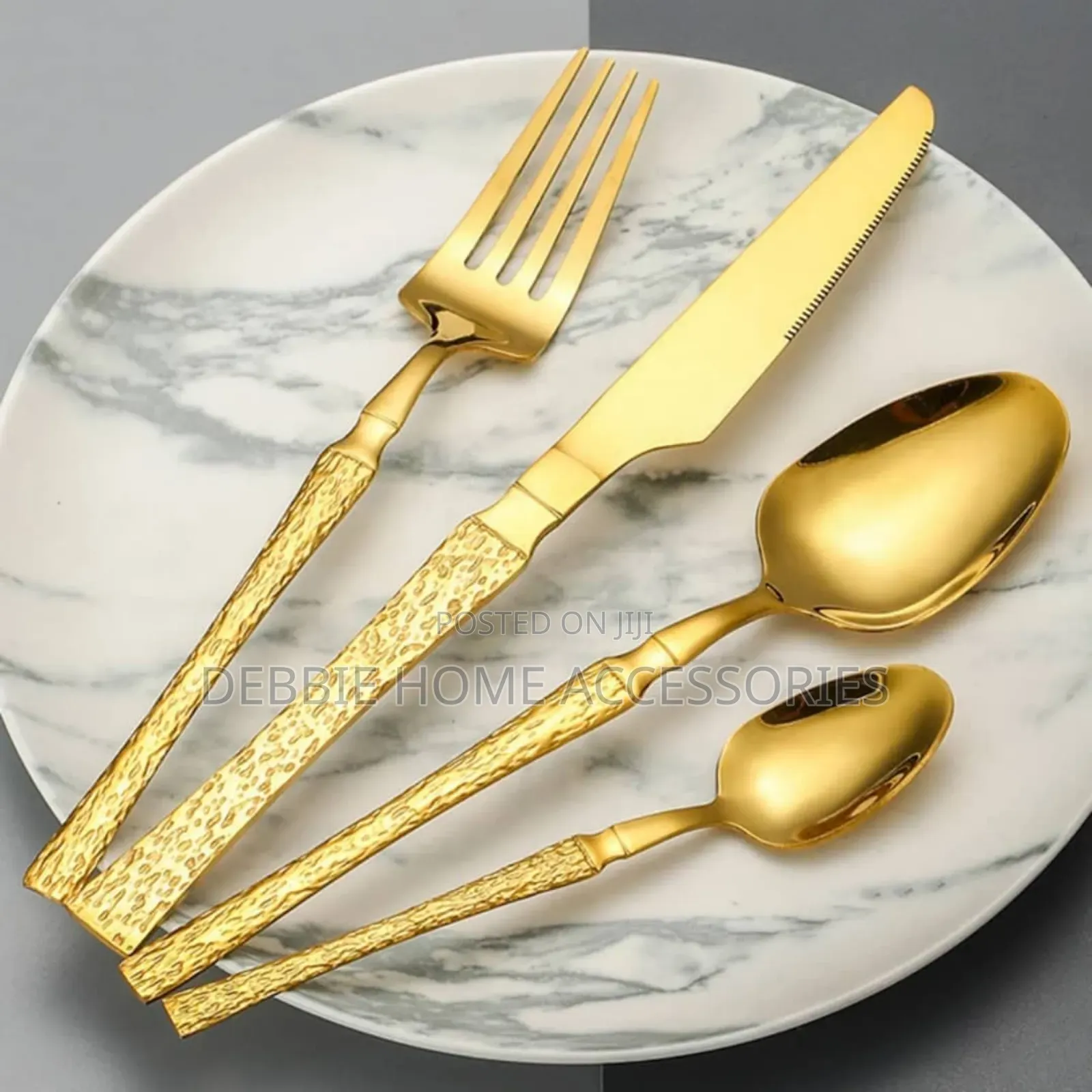 24-Piece Gold-Accented Flatware Set Each 6pcs