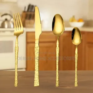 24-Piece Gold-Accented Flatware Set Each 6pcs