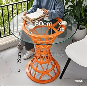 Modern Spiral-Base Glass Accent Table
