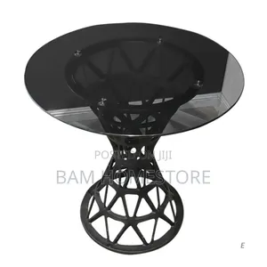 Modern Spiral-Base Glass Accent Table