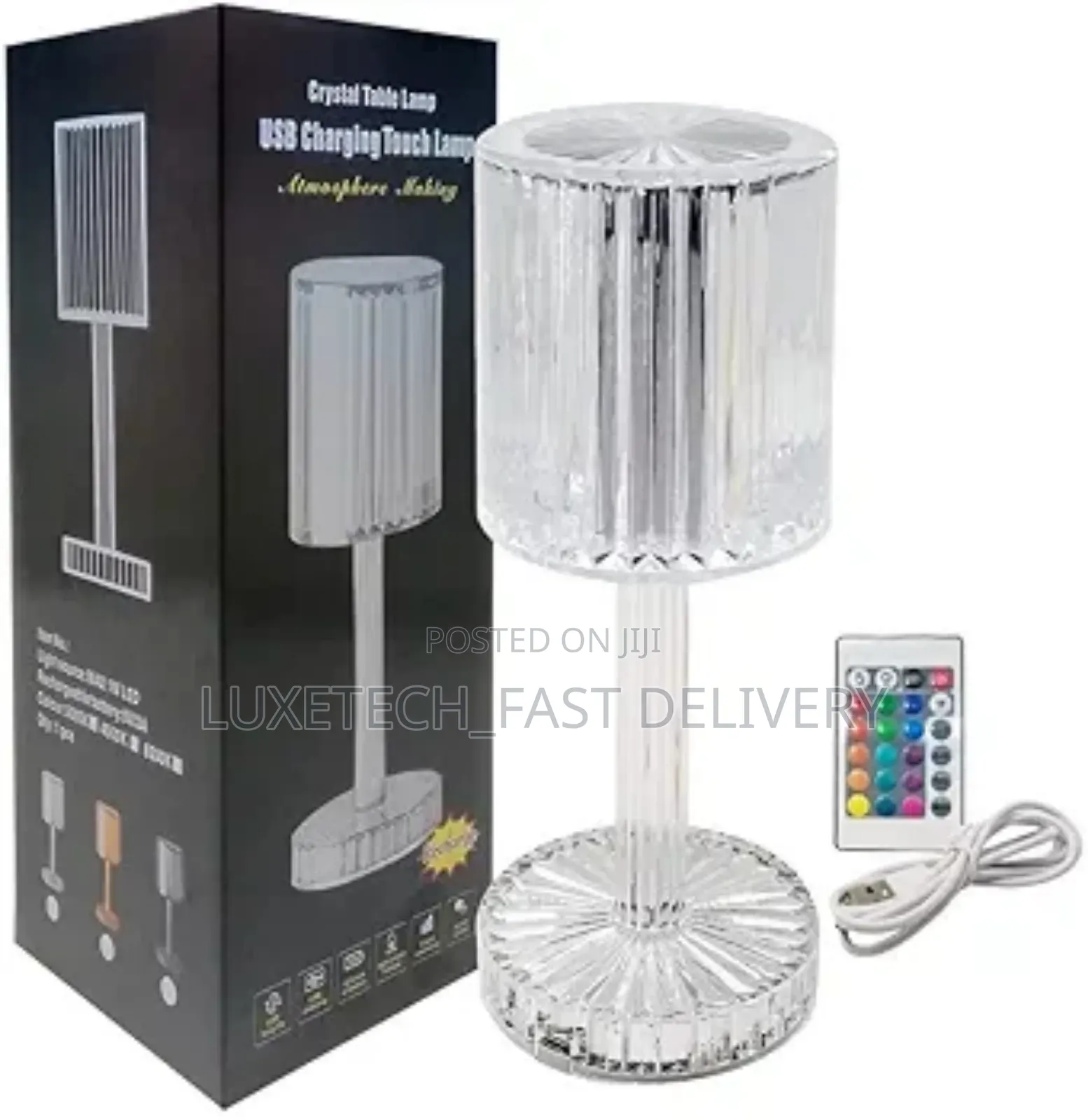 Crystal Table Lamp With Touch Feature - Bedside Lamp