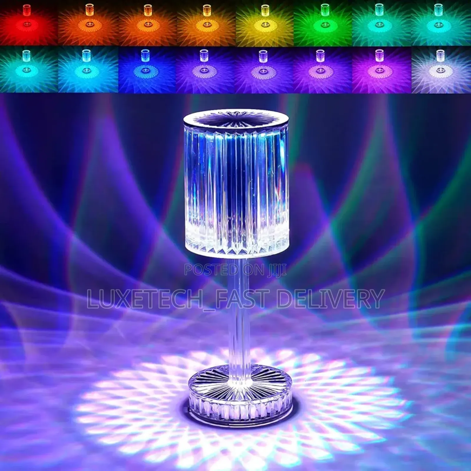 Crystal Table Lamp With Touch Feature - Bedside Lamp
