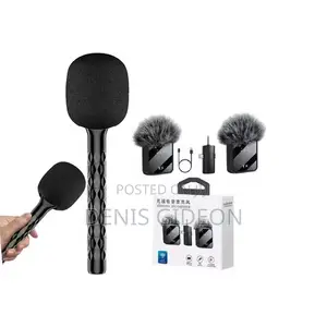 Double Wireless Microphone With One Handle Stick