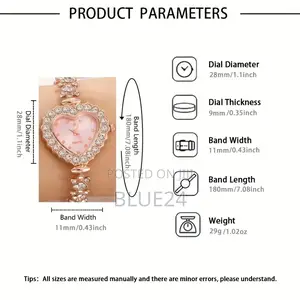 6pcs Women's Watch Rhinestone Heart Pointer Quartz Watch Cute Bracelet