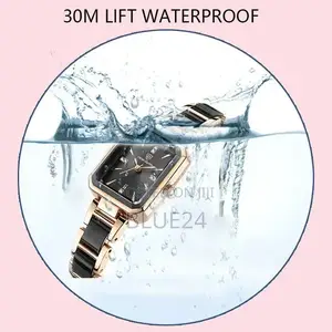 2024 Ceramics Elegant Watch for Women Luxury Brand Waterproof Square