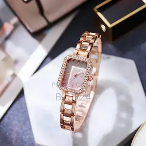 Luxury Ladies Brand Watches Fashion Dresses Square Crystal Minimalist