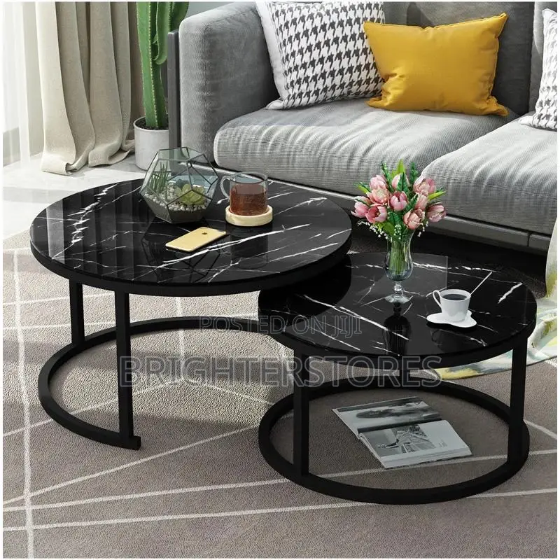 Coffee Table With 2 Pcs, Black Colour