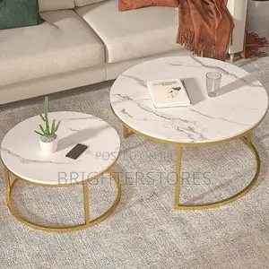 Coffee Table White Color Glass Top