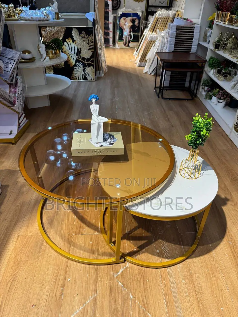 Gold Top Glass Coffee Table