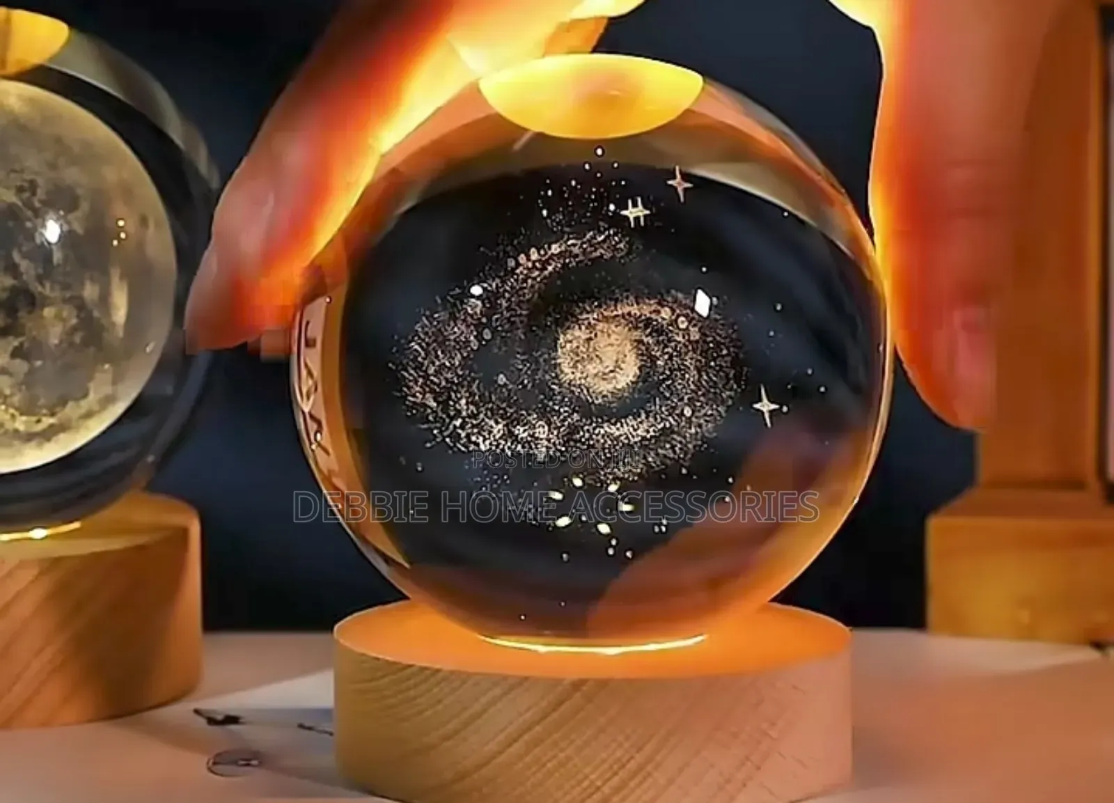 3d Galaxy Crystal Ball Night Light