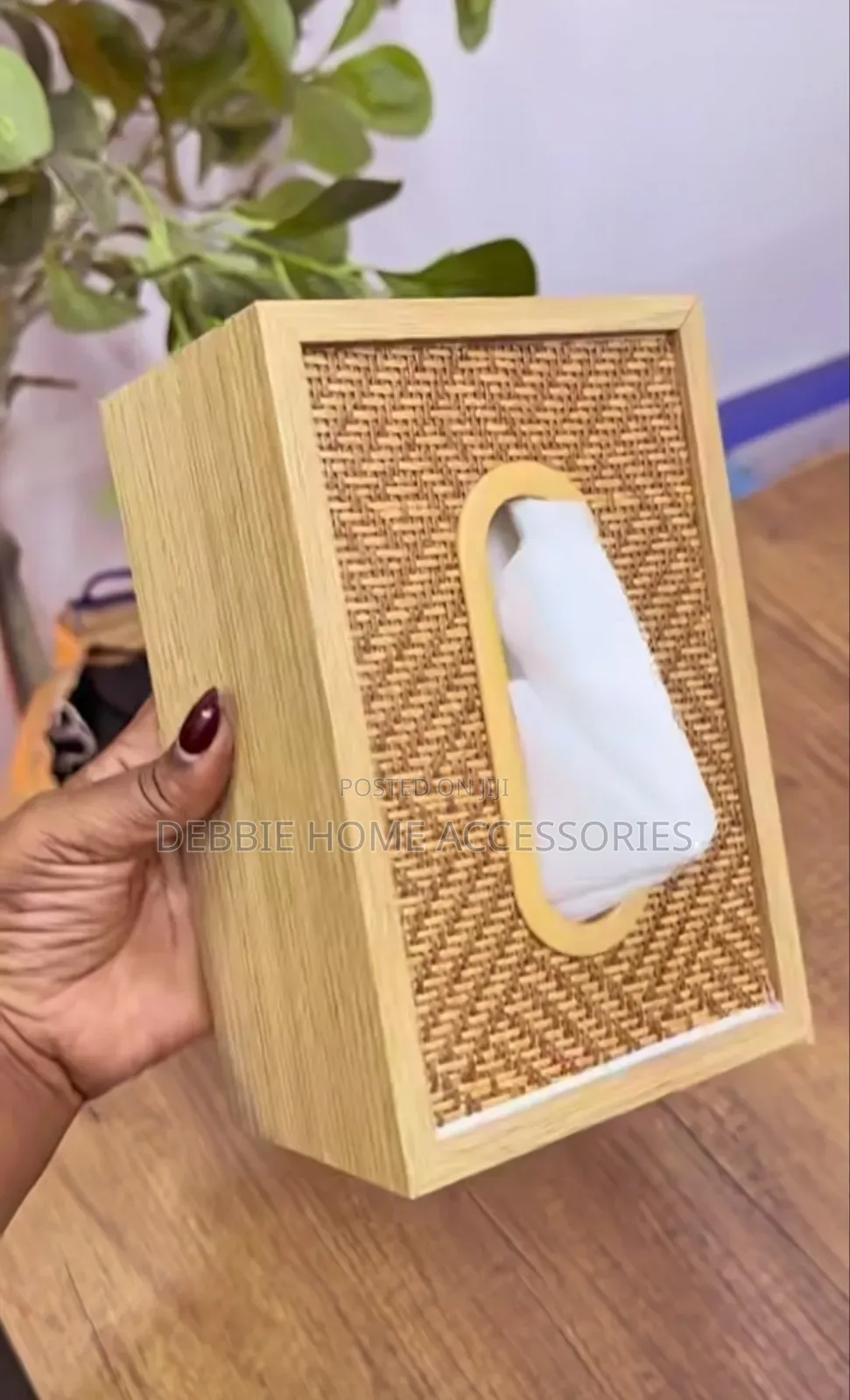 Bamboo Tissue Box Holder.